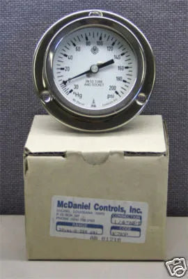 McDaniel Controls K2KP-GF 2.5 Inch Stainless Steel Glycerin Filled Pressure Gauge -30-200 Psig