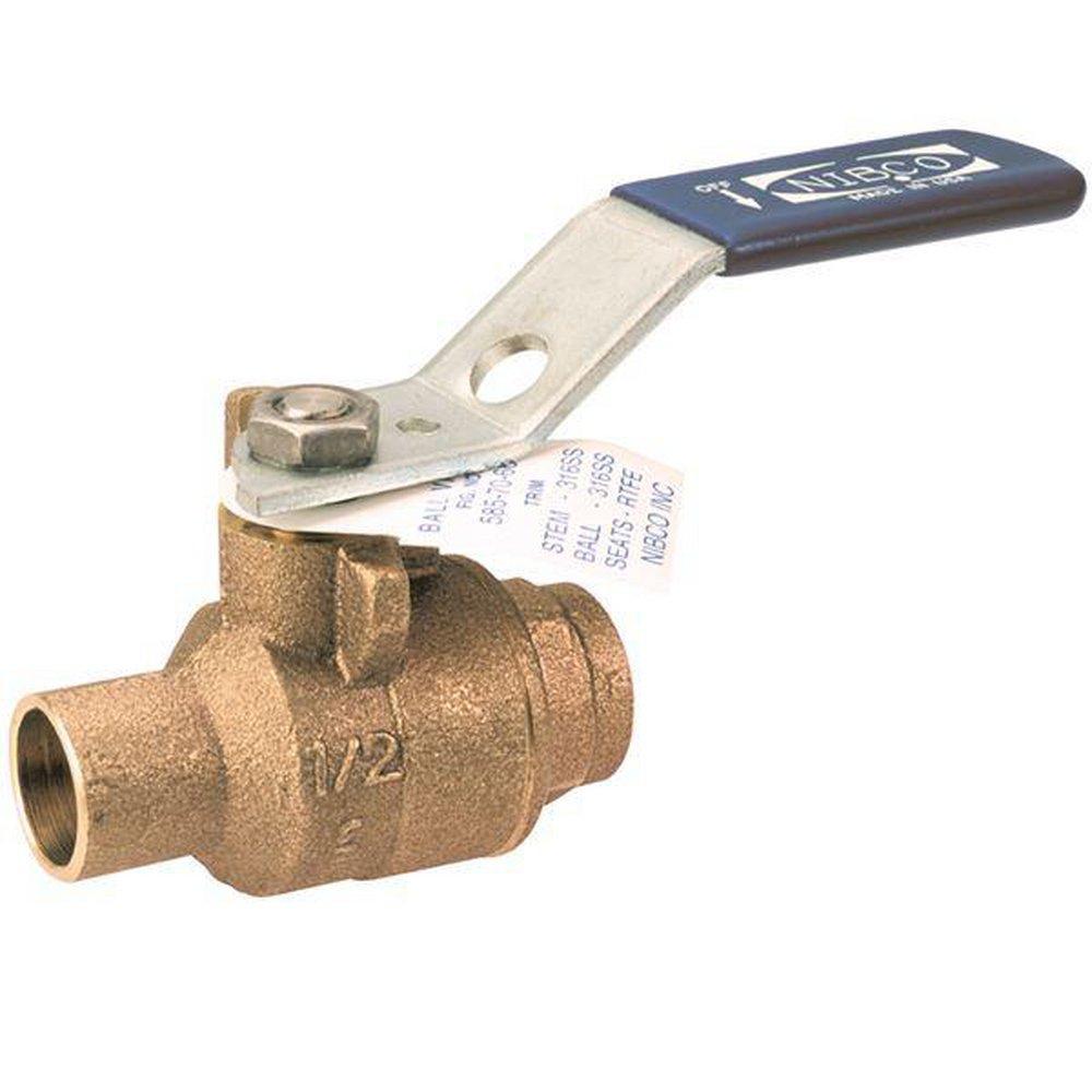 Nibco NJ83H06 S-585-70-66 1/2 in. DZR Bronze Full Port Solder 600 Ball Valve