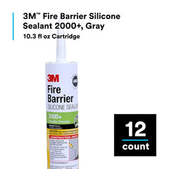 3M 98040052999 Fire Barrier Silicone Sealant 2000+ Gray 10.3 Fl Oz Cartridge