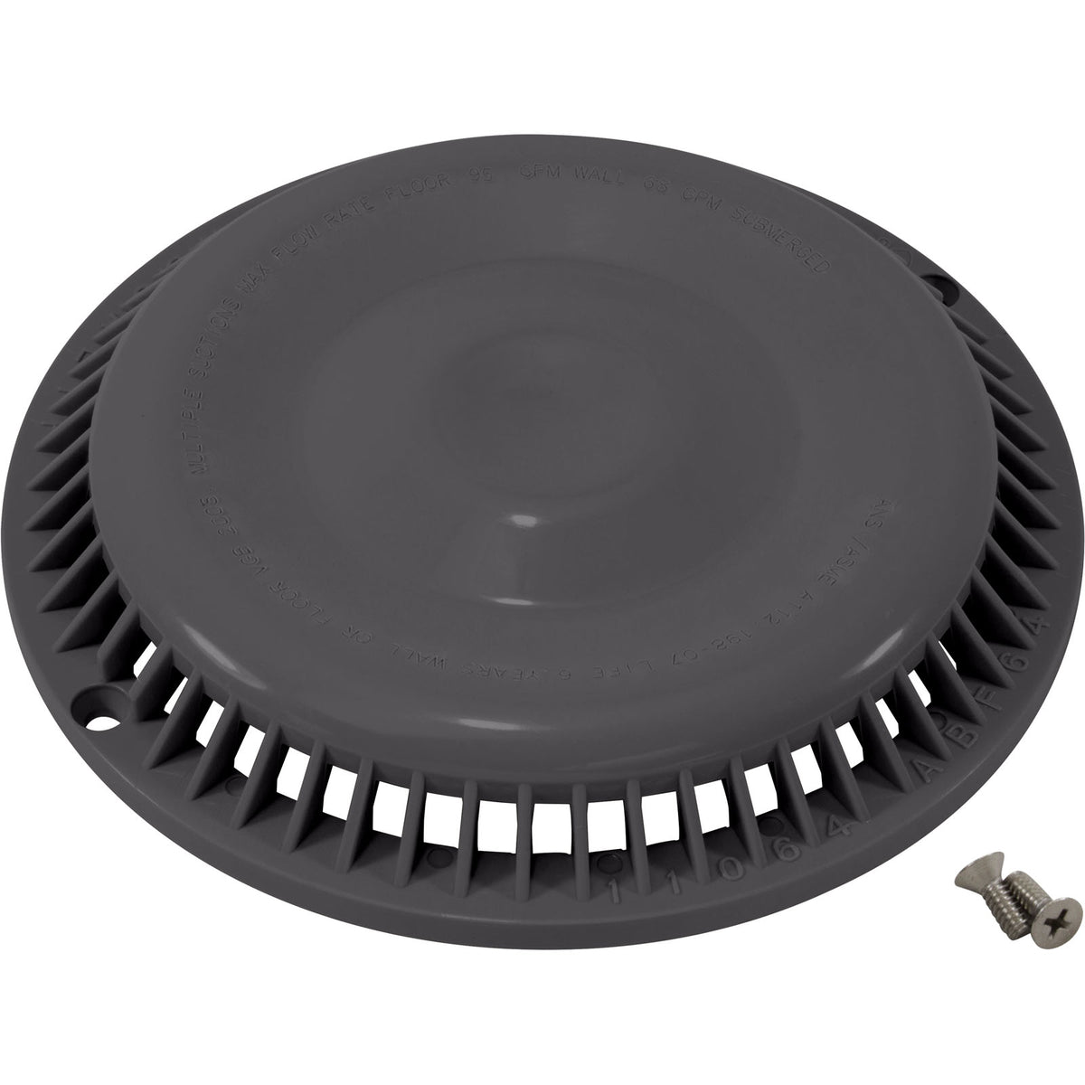 Afras Industries 11064DKGY Main Drain Cover Anti Vortex 7.375 inch diameter