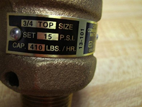 APOLLO VALVES Conbraco 13101B15 Steam Relief Valve 15 psi 3/4 MNPT x Top Outlet