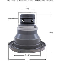 Custom Molded Products 23670-349-202 Jet Intl, CMP Crossfire, 7fd Massage Stainless Steel