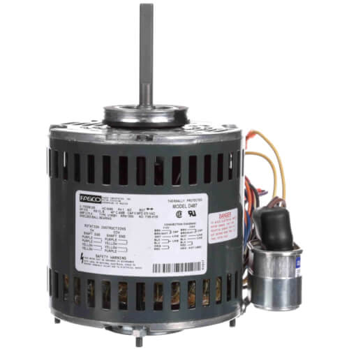 Fasco D487 5 Frame Open Ventilated Permanent Split Capacitor Refrigeration Fan Motor with Ball Bearing, 1/10HP, 1550RPM, 115/208-230V