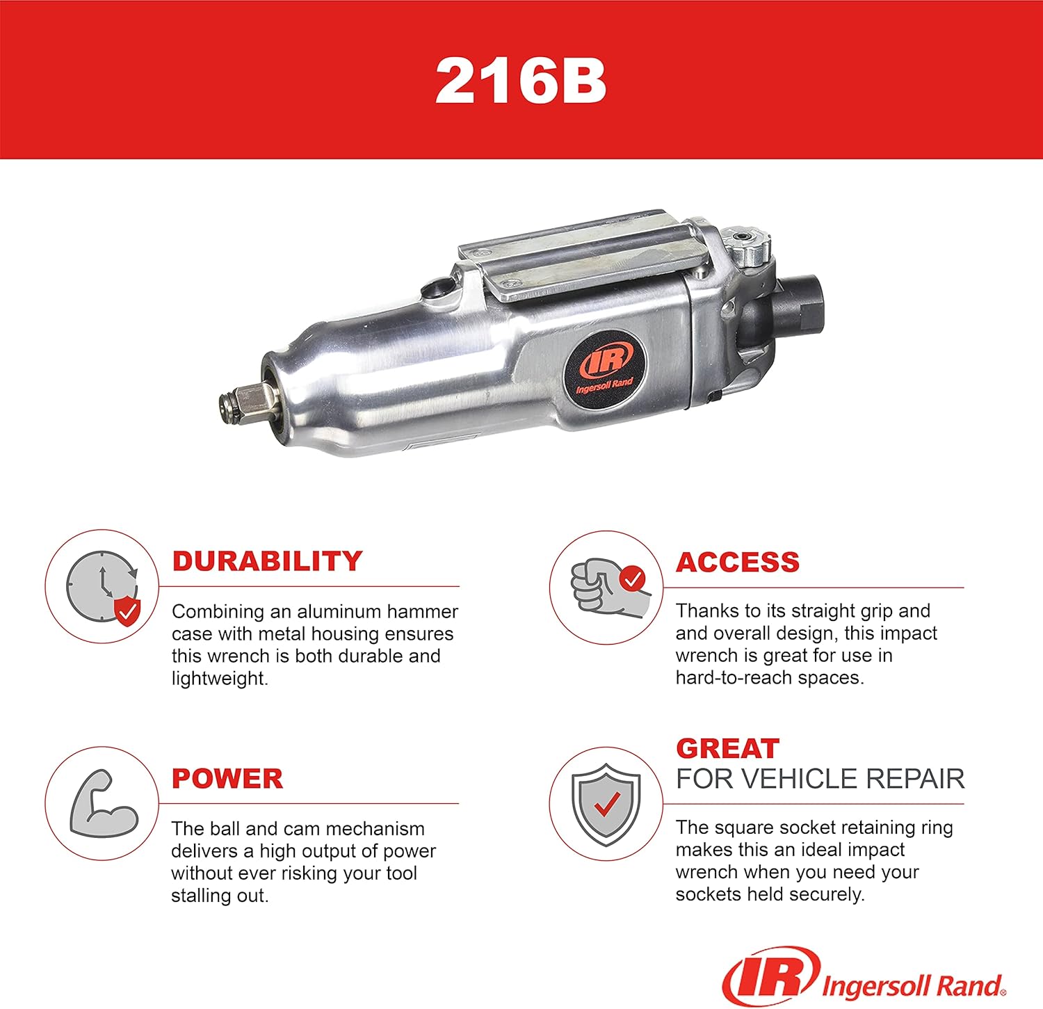 Ingersoll Rand 216B 3/8 Impact Wrench Power One Size Replacement MPN