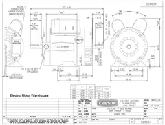 Leeson 114216 Contractor Power Tools Electric Motor - 1 HP, 3600 RPM, 115/208-230 Volts, Single Phase