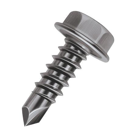 Malco BT153T Self-Drilling Screw, #10-24 x 3/4 in, Hex Washer Head