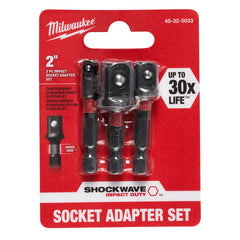 Milwaukee 48-32-5033 Power Drill Bit Extensions Shockwave Socket Adapter Set, 1/4