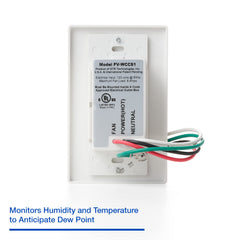 Panasonic FV-WCCS1-W WhisperControl Condensation Sensor Plus On/Off Wall Switch