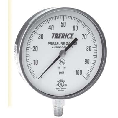 Trerice 600CB4502LA110 Pressure Gauge 0-100 psi 4-1/2 in Dial