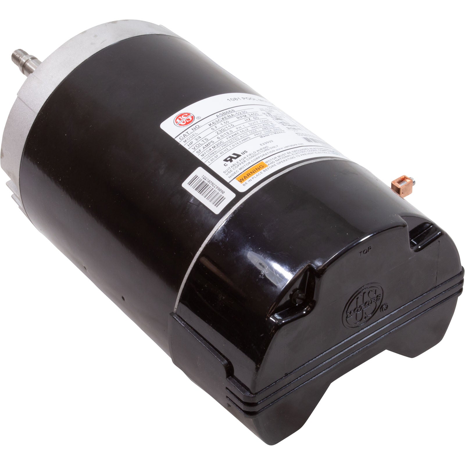 US Motors ASB668 Nidec Motor Corporation 3/4 hp Full Rated Motor C Flange CZ - Booster Pump ASB668