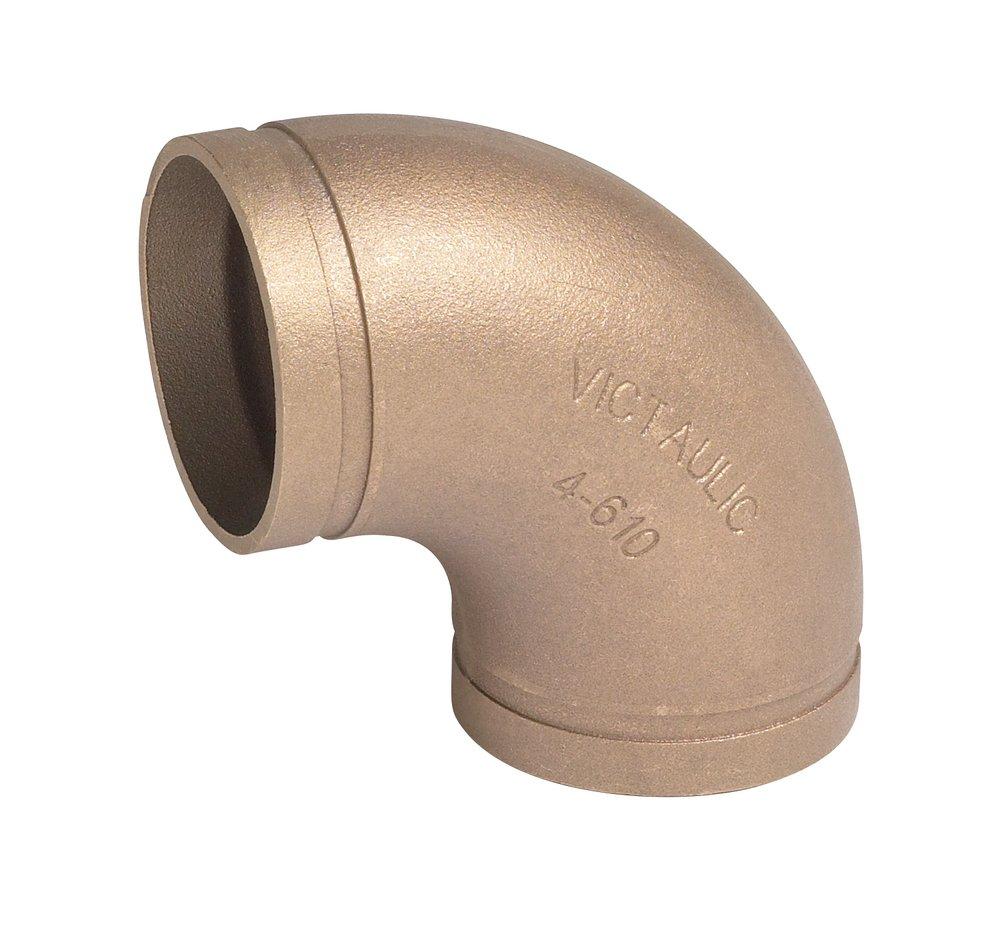 Victaulic F020610C00 FireLock Style 610 2 In. Grooved Copper 90 Degree Elbow