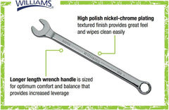 Williams 1218SC Super Combo Combination Wrench, 9/16-Inch