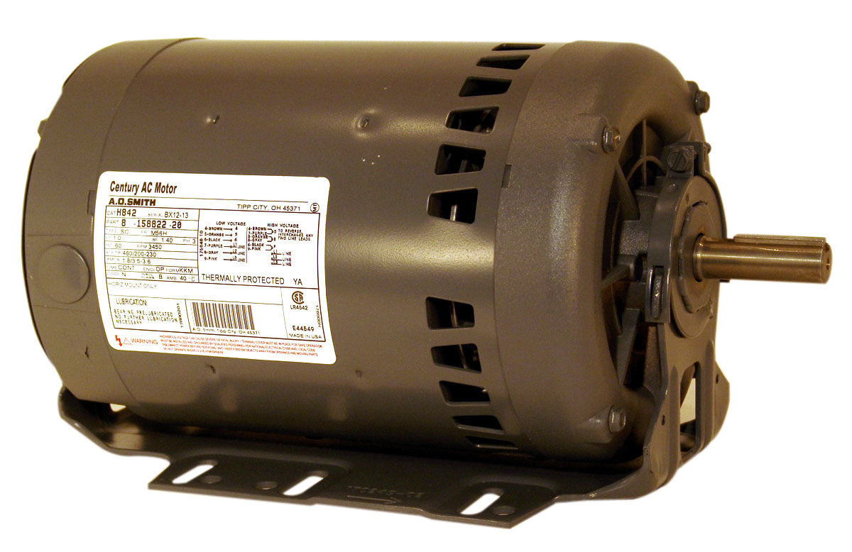 Century UH852 Fan and Blower Motor 1 HP Three Phase 56H