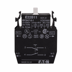 Eaton E22B20 22.5 mm 2NO Contact Block