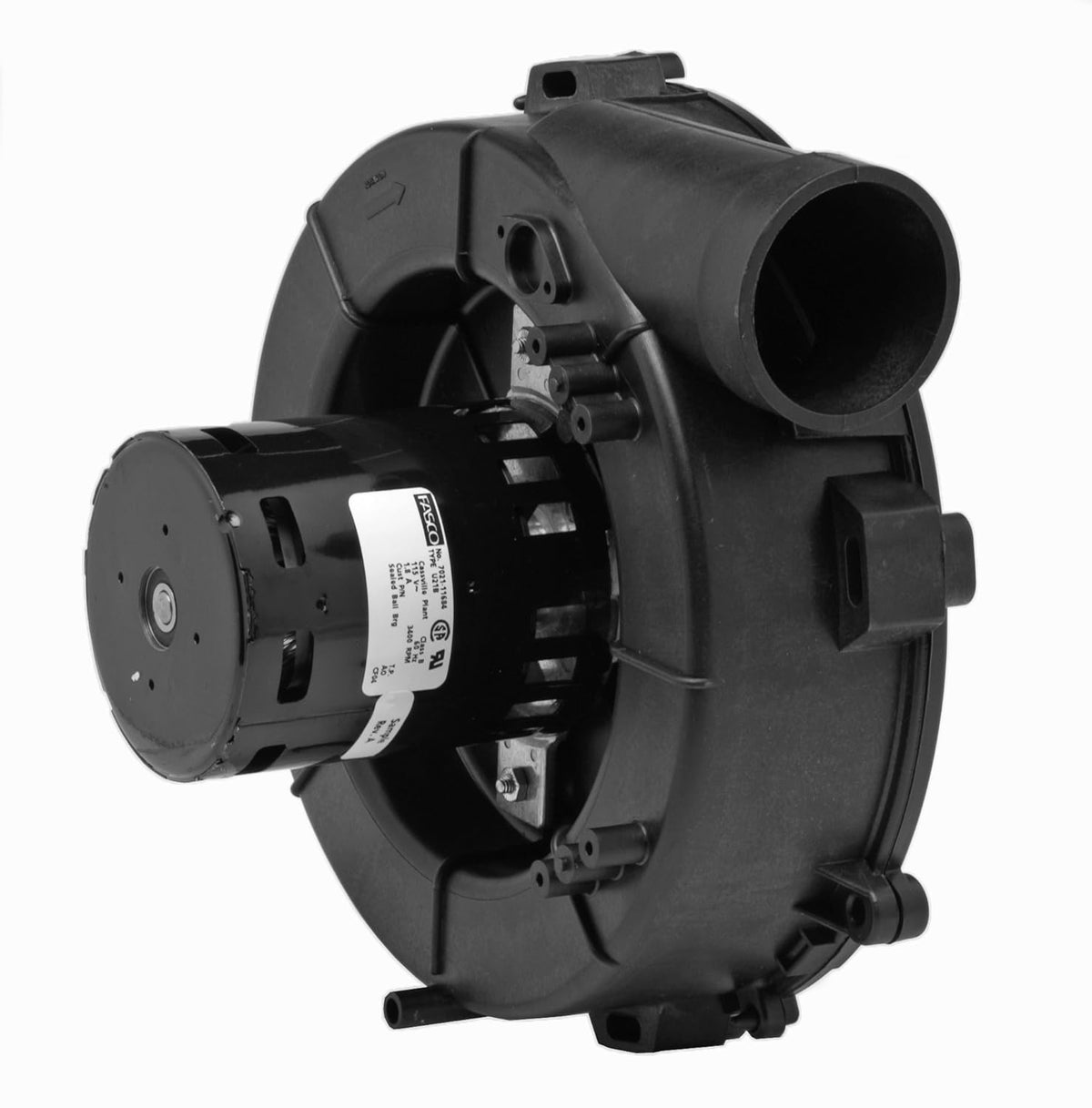 Fasco A204 3.3 Frame Shaded Pole OEM Replacement Specific Purpose Blower with Ball Bearing, 1/20HP, 3400rpm, 115V, 60Hz, 1.8 amps