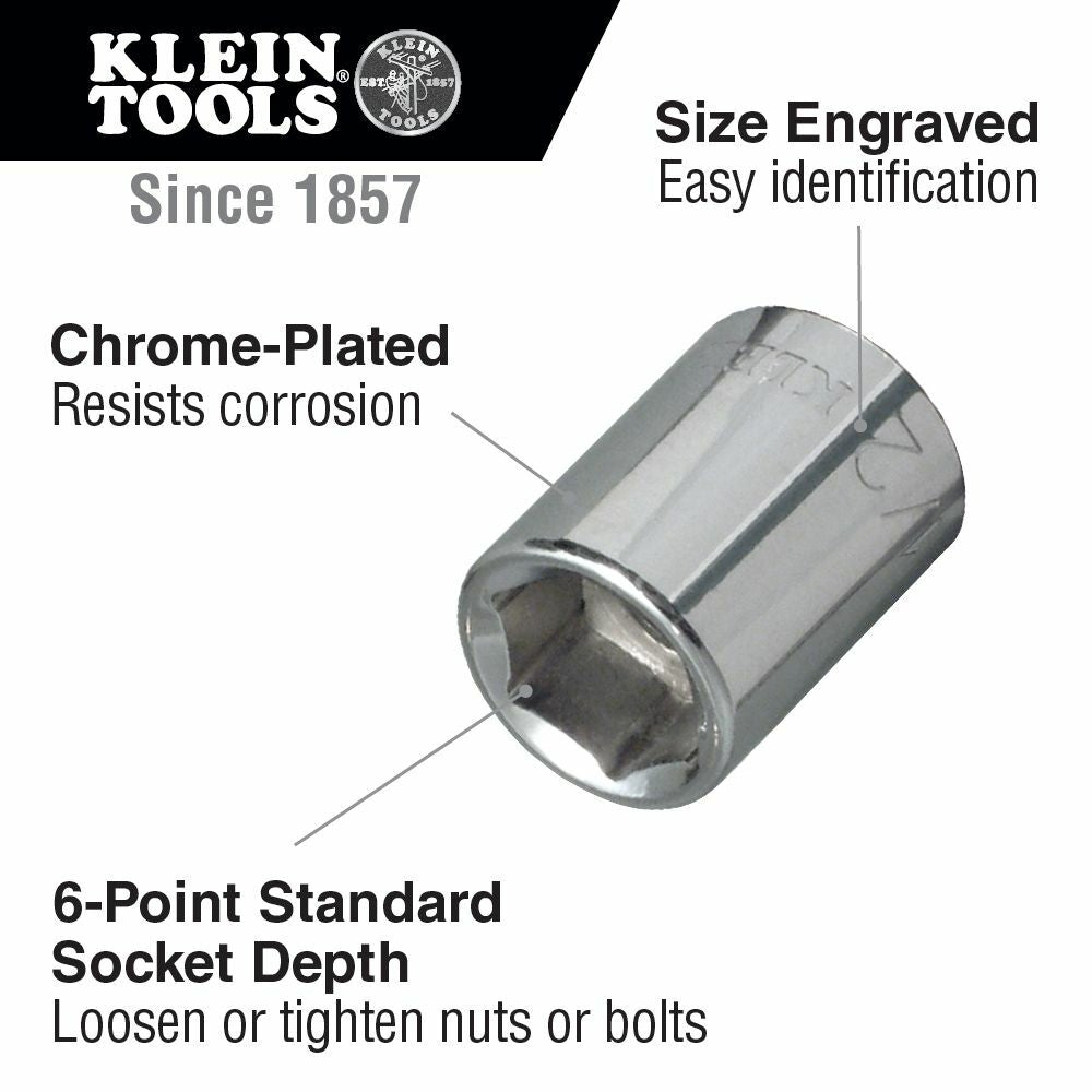 Klein 65500 1/4-Inch Drive Socket Wrench Set, 13-Piece