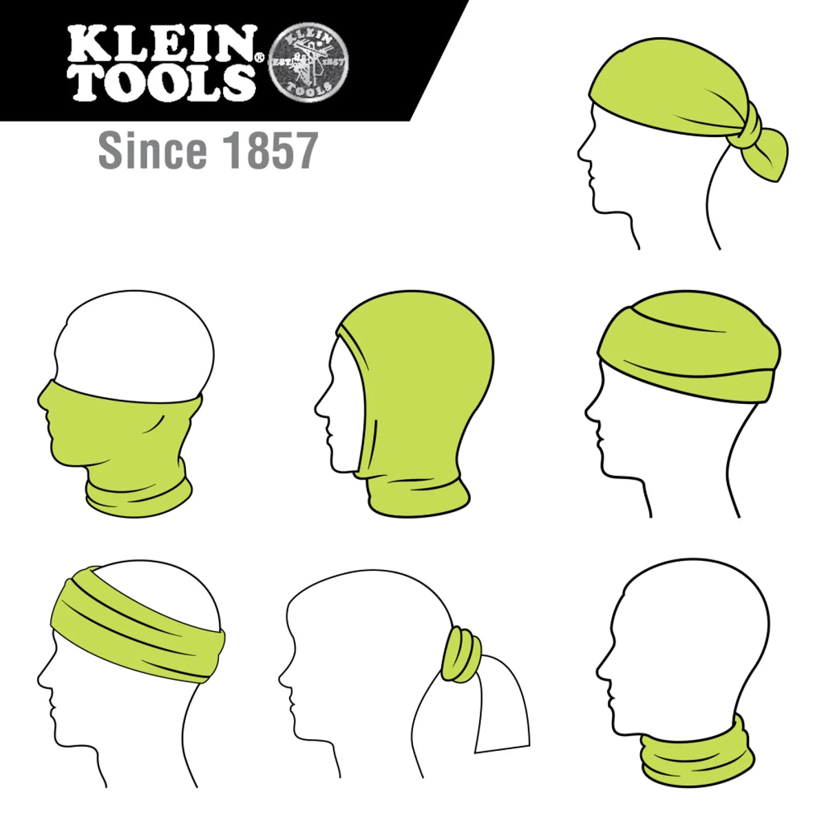 Klein Tools 60465 Neck and Face Cooling Band High-Visibility Yellow