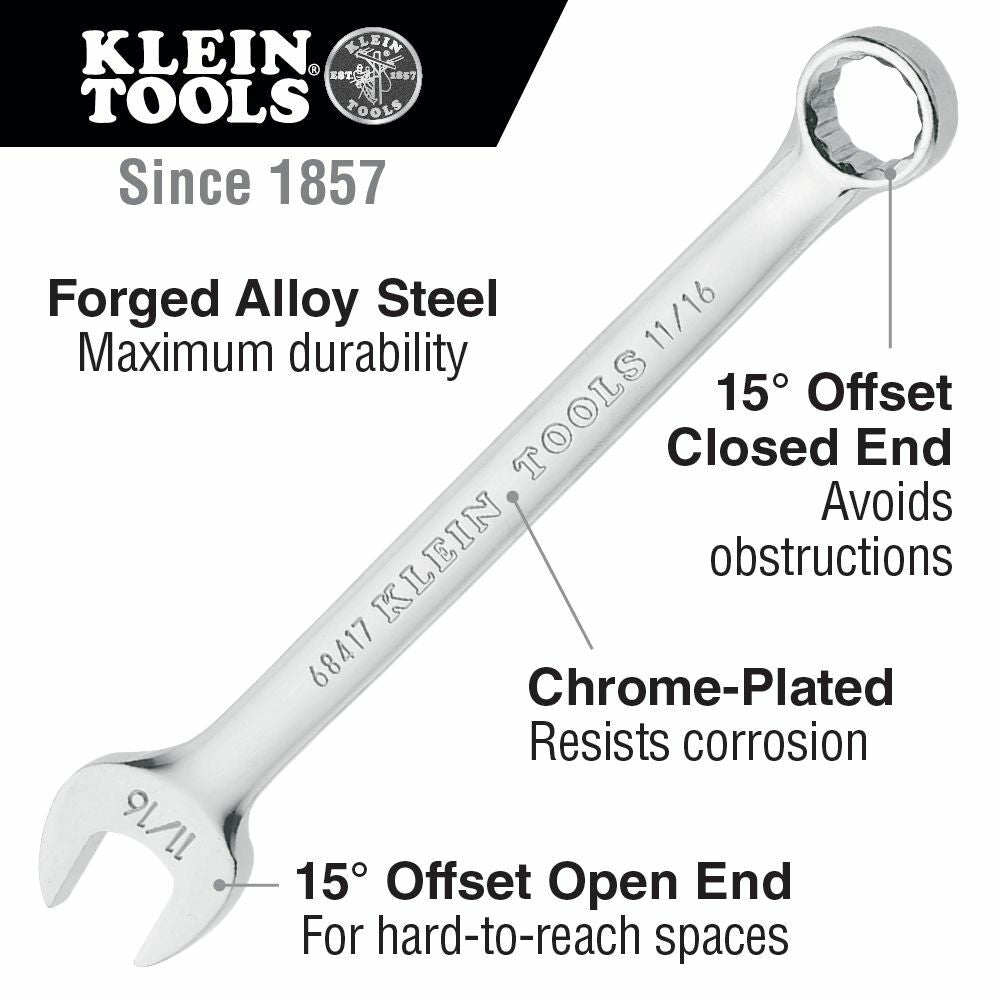 Klein Tools 68415 Combination Wrench, 9/16-Inch