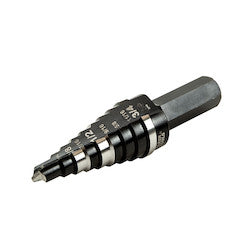 Klein Tools KTSB03 Step Drill Bit Double Fluted #3, 1/4 to 3/4-Inch