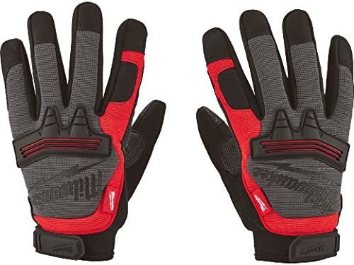 Milwaukee 48-22-8731 Demolition Gloves, M, Leather Palm, Black/Red