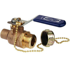 NIBC NJ838H8 S-585-70-66-HC 3/4 in. DZR Bronze Full Port Solder x Hose 600# Ball Valve