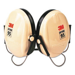 PELTOR H6B/V Optime 95 Earmuffs 21 Db Nrr White/Black Behind The Head