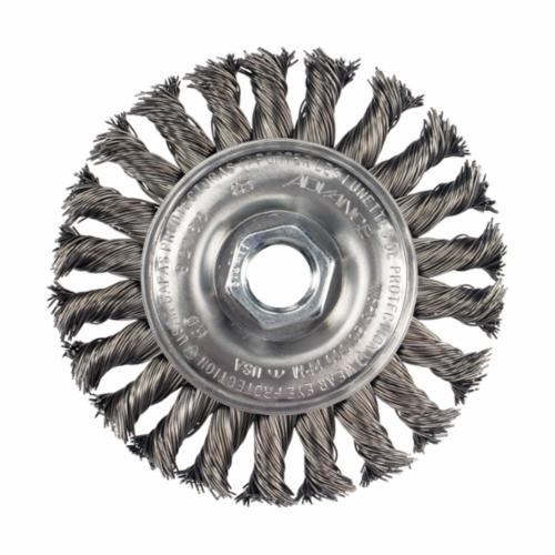 PFERD 82166 Narrow Face Wheel Brush, 4 in Dia Brush, 3/8 in W Face, 5/8-11 Arbor