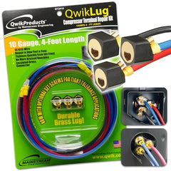 Qwik Products QT2910 QwikLug Compressor Terminal Repair Kit 10 AWG 4' Lead