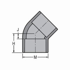 Spears 817-025C 2-1/2 CPVC 45 ELL SOC SCH80