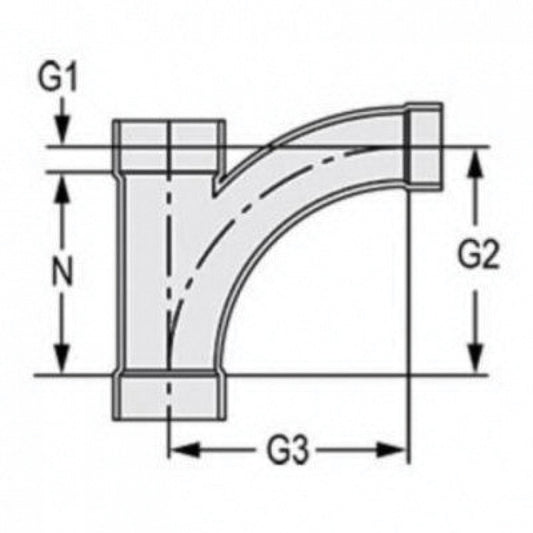 Spears P502-420 4X4X2 PVC DWV Combo Wye & 1/8 Bend