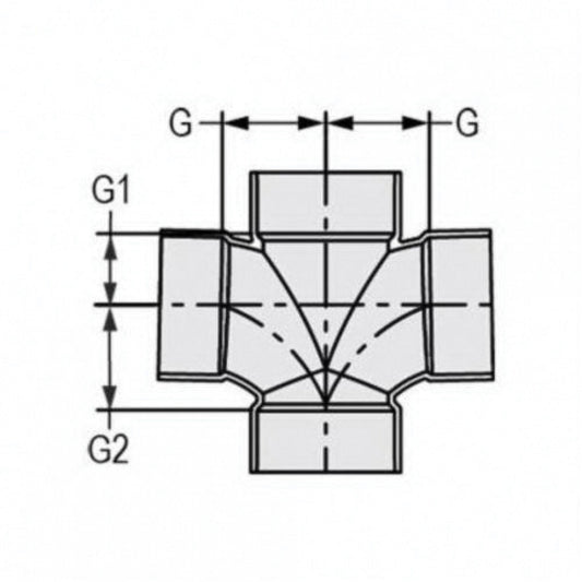 Spears P428-020 2 PVC DWV DOUBLE SANITARY TEE HXHXHXH