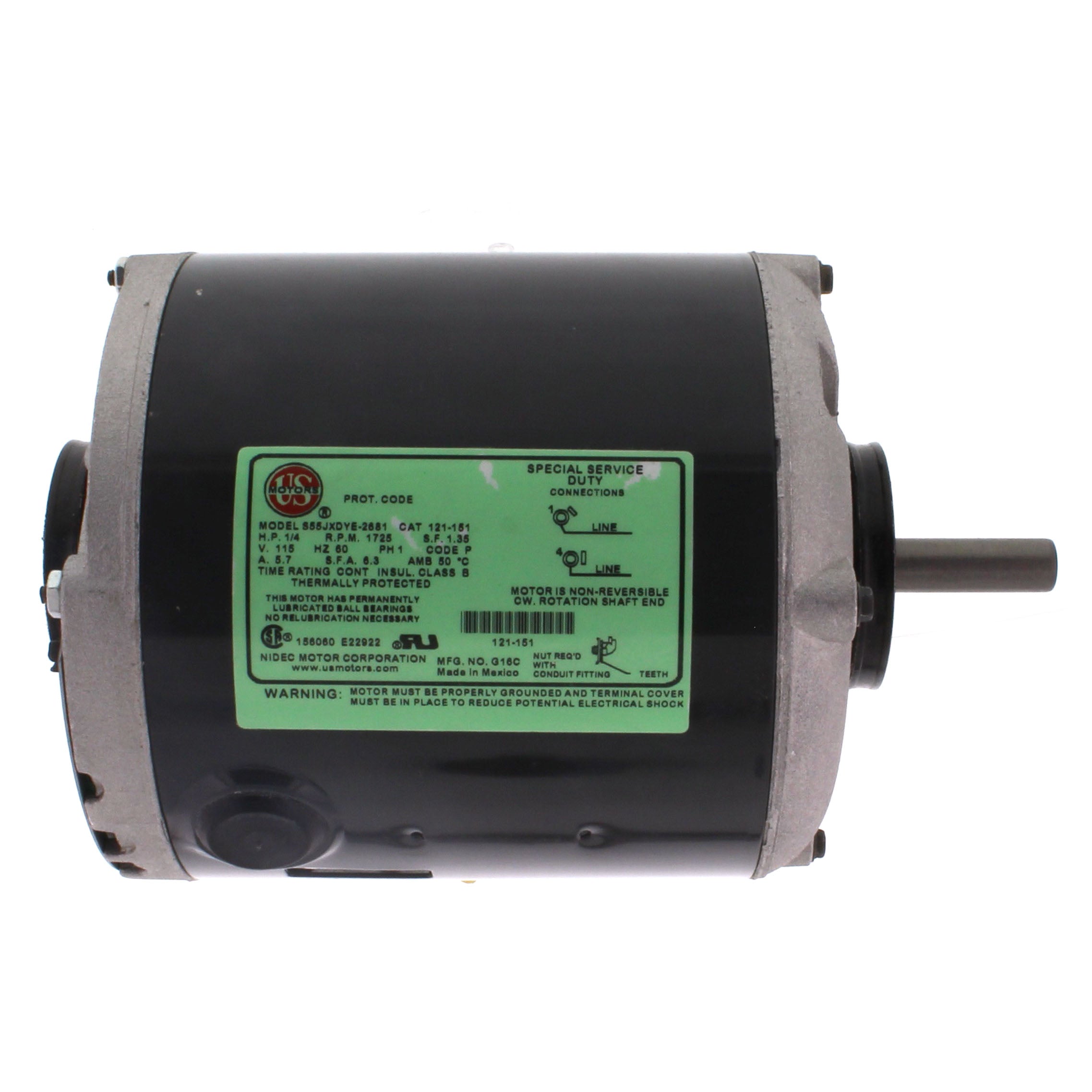 Taco 121-151 Pump Motor - 1/4 HP - 115V/60/1Ph