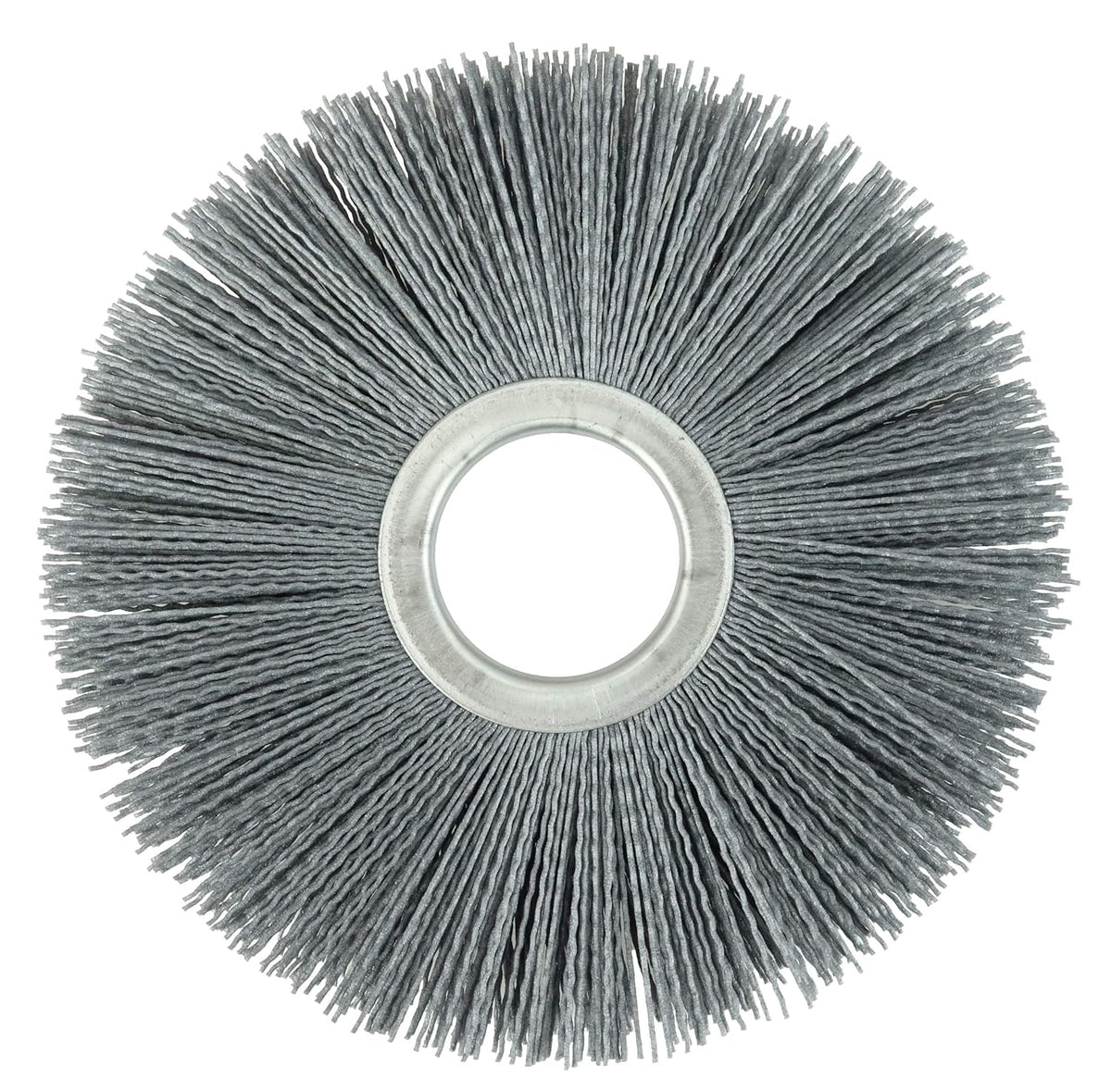 Weiler 20630 8 Nylox Metal Hub Wheel Brush .022/320SC Crimped Fill 2 Arbor Hole