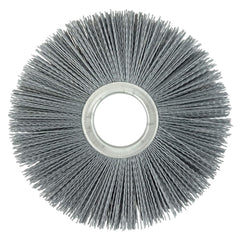 Weiler 20630 8 Nylox Metal Hub Wheel Brush .022/320SC Crimped Fill 2 Arbor Hole