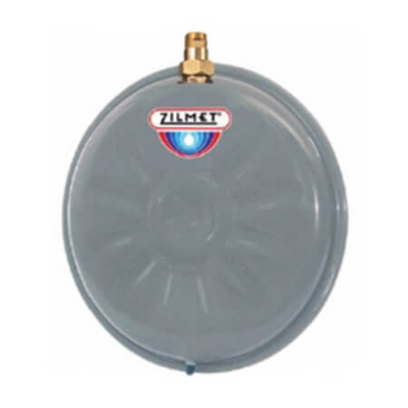 Zilmet ZFT8C Flat Round Hydronic Wall Hung Expansion Tank w/ Union Check 2.1 Gallon