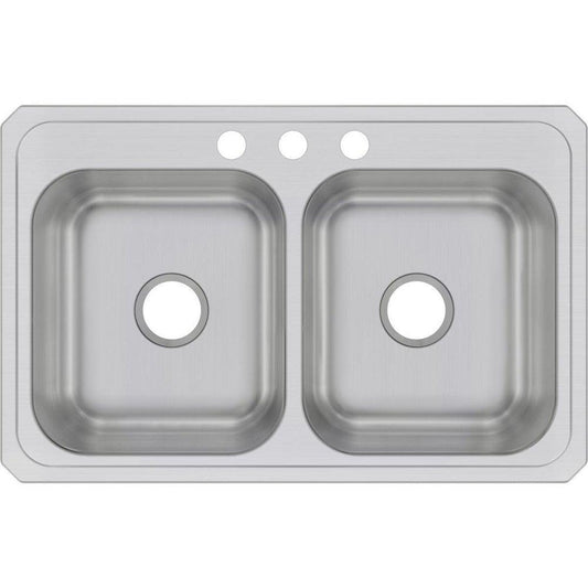 Elkay CR33213 Celebrity 33 x 21-1/4 x 6-7/8 Equal Double Bowl Drop-In Sink