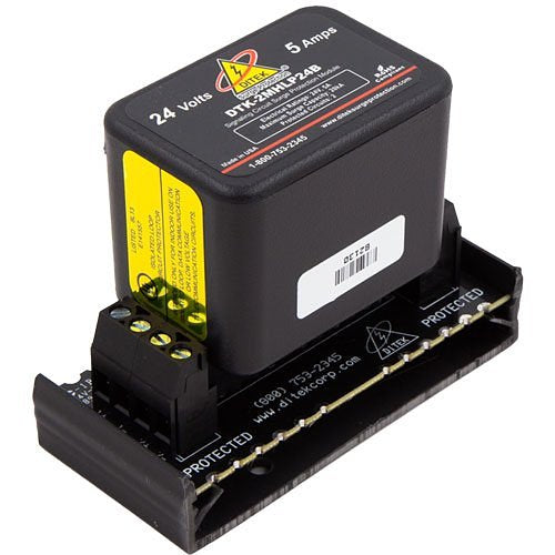 DITEK DTK-2MHLP24BWB Data and Signaling Circuit Surge Protector with Snap-Track Base for 24V Circuits