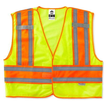 Ergodyne 23393 8245PSV S/M Lime Type P Class 2 Public Safety Vest