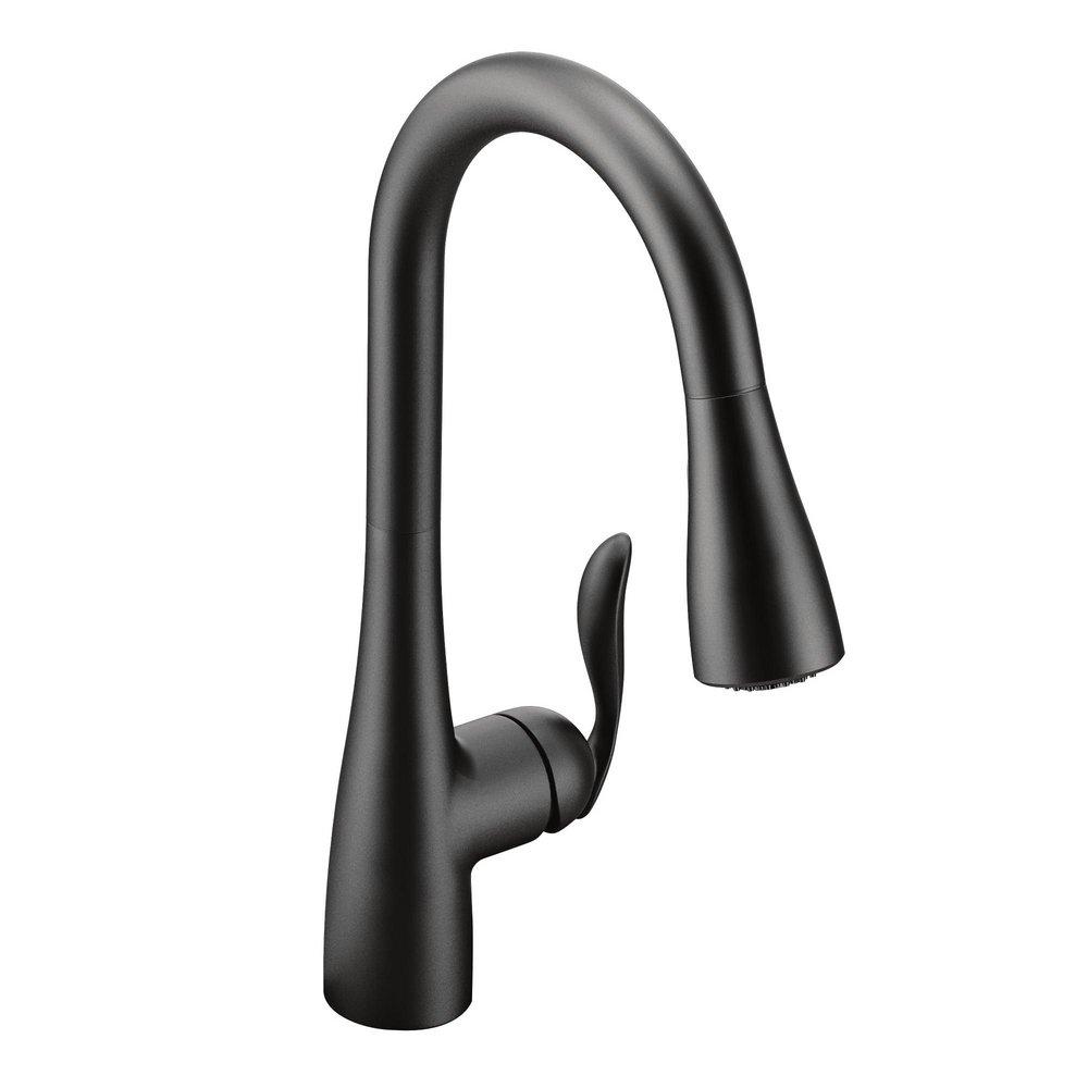 Moen 7594BL Arbor One-Handle Pulldown Kitchen Faucet Matte Black