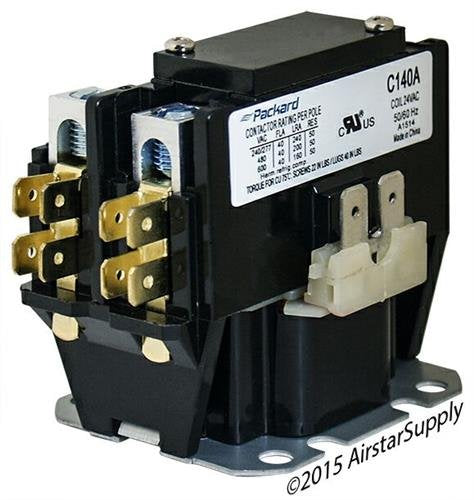 Packard C140A Goodman - 40 Amp 1 Pole 24v Coil Replacement Contactor C140A