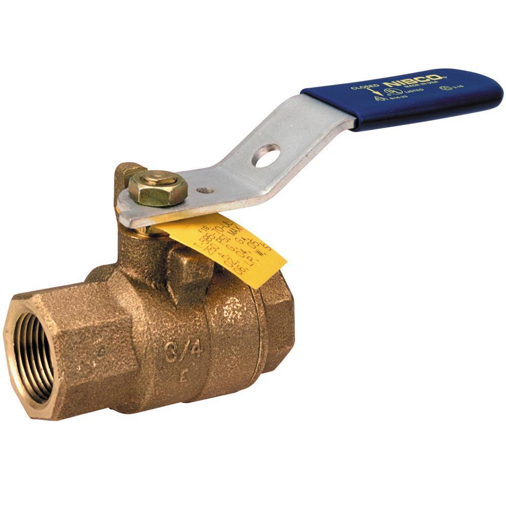 NIBCO NL9502A T-585-70-UL 1 in. Bronze Full Port Threaded 250# Ball Valve