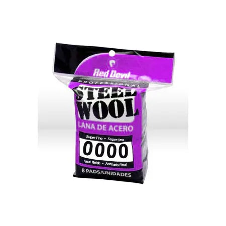 Red Devil 320 Steel Wool Super Fine #0000 Pack 8