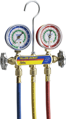 Yellow Jacket 41312 Manifold Only with 2-1/2 Steel Case Gauges psi R-134A/404A/507