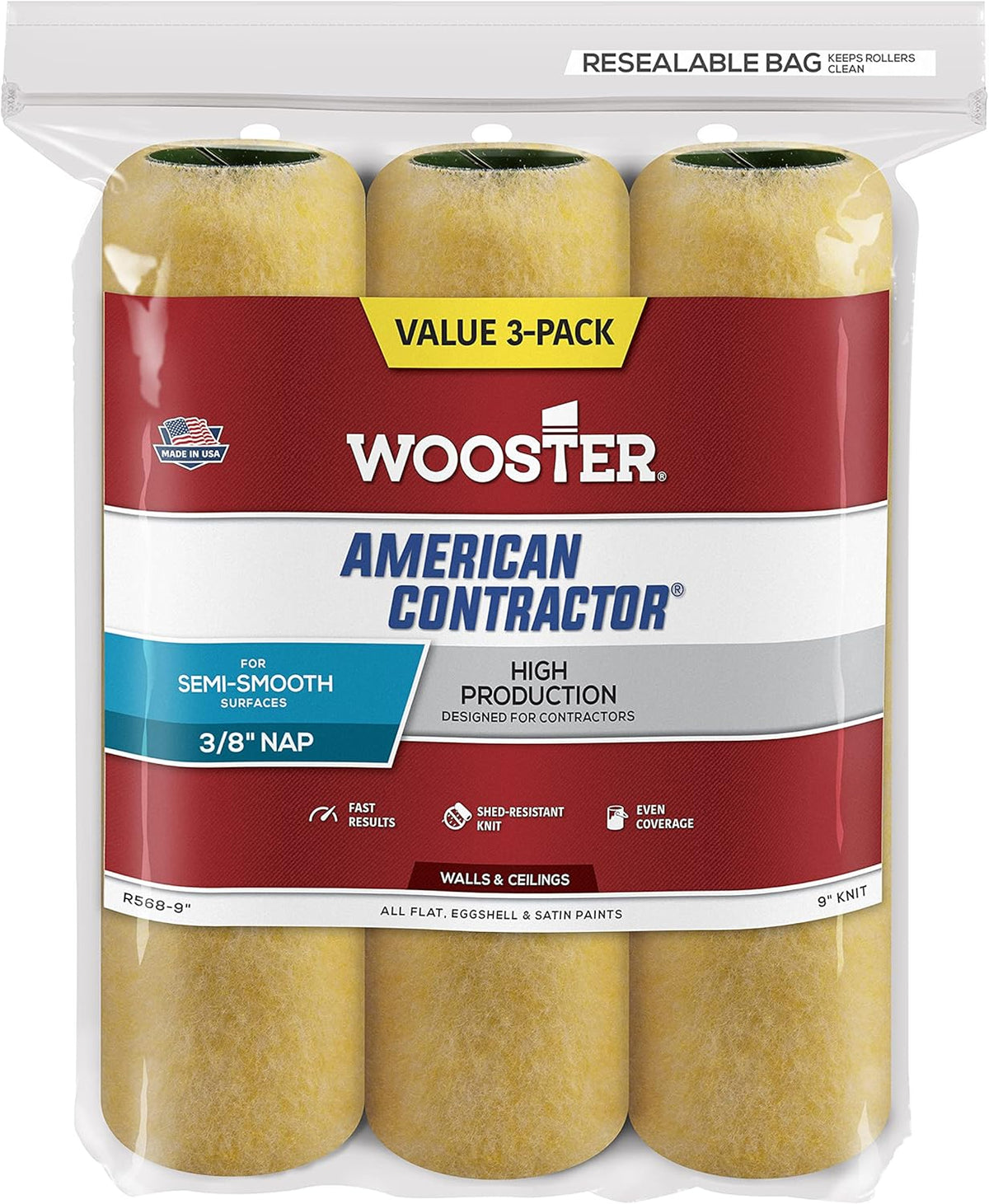 Wooster R568-9 Wooster R568 9 American Contractor 3/8 Na