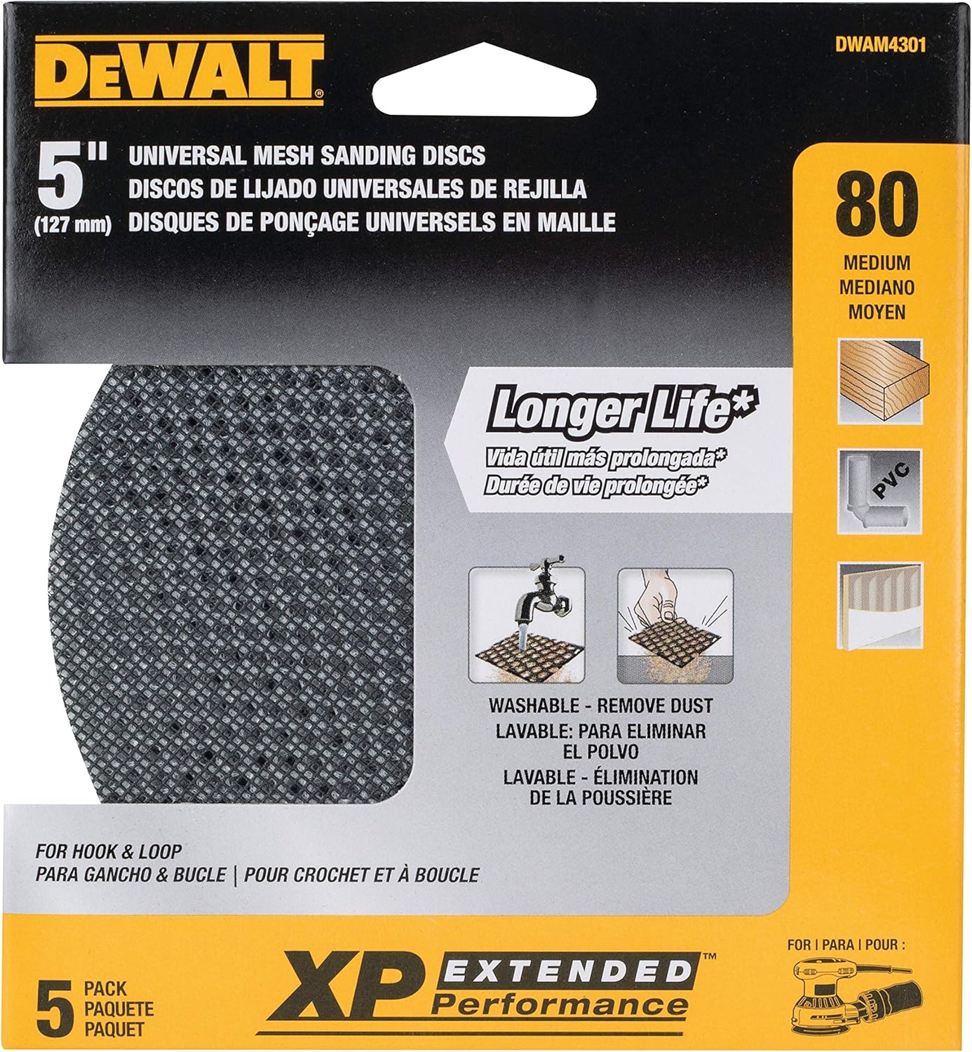 DEWALT DWAM4306 220 Grit Mesh Random Orbit Disks 5