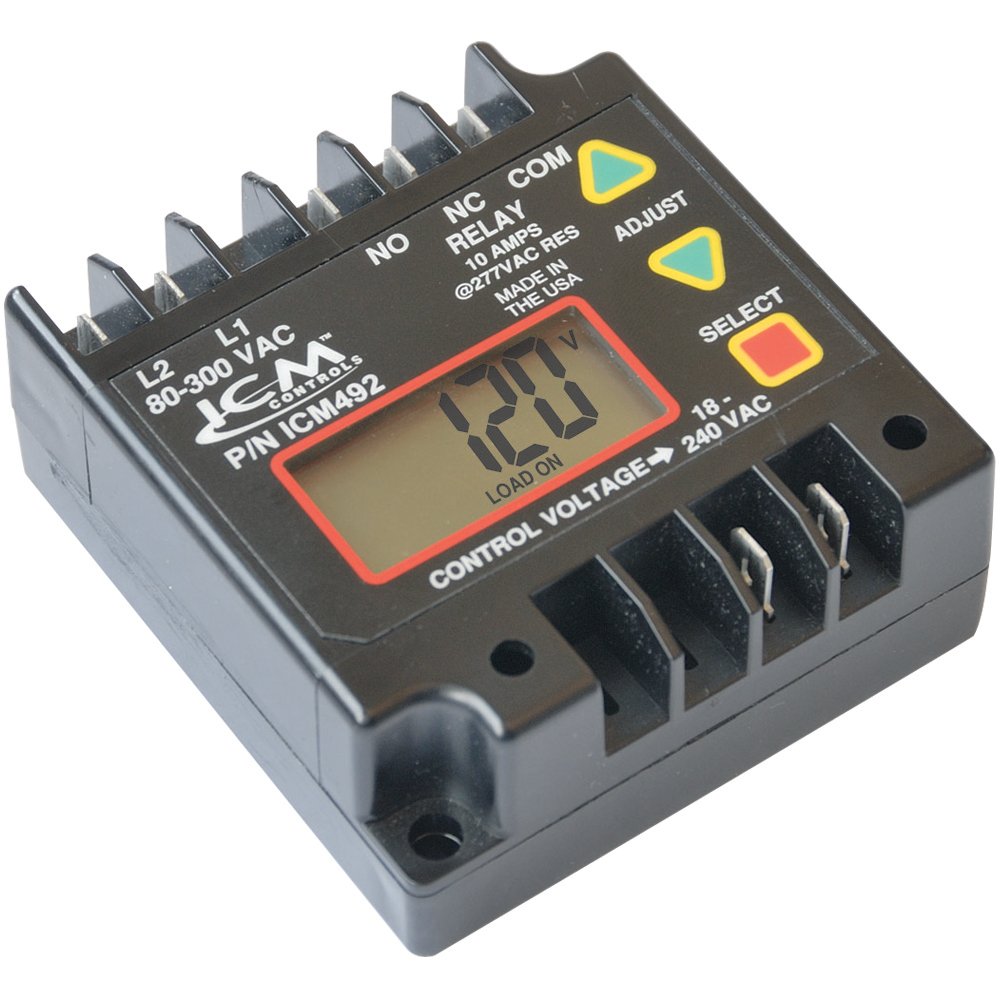 ICM ICM492 Single Phase Monitor 80-300 VAC 5-Fault Memory LCD Setup and Diagnostics