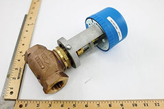 Johnson Controls VG7241NT+423AGA Brass Trim Globe Valve with VA-4233-AGA-2 Electric Actuator