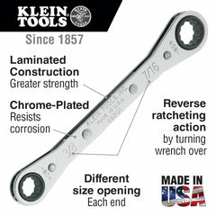 Klein 68201 Ratcheting Box Wrench 3/8 x 7/16-Inch