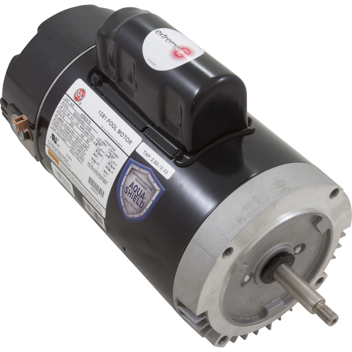 US Motors ASB2979 Motor 2.0HP 230V Dual Speed C-Face