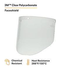 3M 82701-00000 Clear Polycarbonate Faceshield WP96 Molded